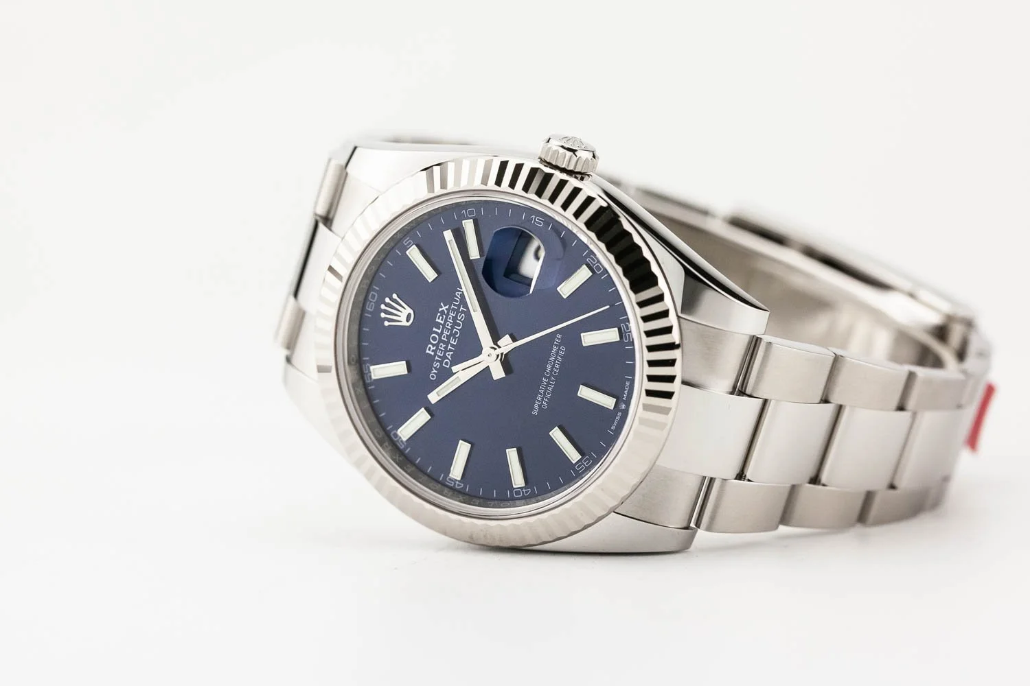 Rolex Datejust 41 Blue Stick Dial Fluted Oyster 126334 Watch Exchange Co